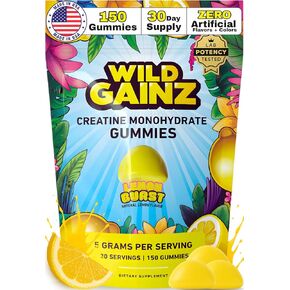 Creatine Monohydrate Gummies - Made in USA, 5g Potency Tested, Vegan, Supports Muscle Growth, Strength, Cognitive Function, Gluten-Free, Non-GMO, Creatine Gummy, Creatine Chews - 150 Gummies in Saudi Arabia