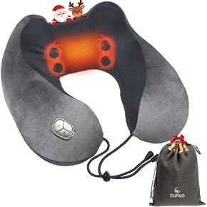Neck Massager Pillow with Heat -FSA Eligible HSA [2025 Upgraded] Portable Shiatsu Neck Massager for Pain Relief Deep Tissue,Heated Pillow for Travel, Office & Home, Ideal Gift for Her, Him in Kuwait