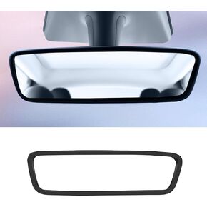 إطار واقي مرآة الرؤية الخلفية للسيارة، غطاء حماية حافة الرؤية الخلفية من السيليكون متوافق مع الطراز 3 موديل Y، زخرفة إطار الرؤية الخلفية الداخلية، ملحقات السيارة (أبيض) in Kuwait