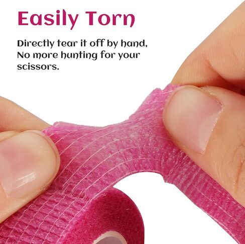 24 Rolls Black Elastic Self Adhesive Bandage Wrap, Breathable Flexible Fabric Non Woven Cohesive Bandage, Ankle Sprains Swelling Medical First Aid Sports Athletic Tape, Dogs Pet Vet Wrap 2" x 5 Yards. in Kuwait