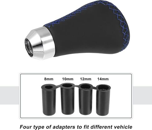 X AUTOHAUX Black Universal 6 Speed Auto Car Gear Lever Shifter Manual Stick Shift Knob PU Leather Blue Stitches in Saudi Arabia