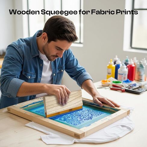 Caydo Screen Printing Frame with Screen Printing Squeegee for T-Shirts, Backpacks, Handbags DIY Printing, 8 x 10 Inch Wood Silk Screen with 110 White Mesh in Saudi Arabia