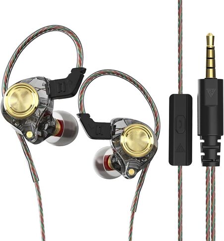 Wired Earbuds with Microphone Heavy Bass Zero Latency Wired Earphones with Mics for Audiophile Hi-Fi Headset with Microphone 3.5mm Jack or Type C (with Mic, Crystal White Metal) in Saudi Arabia