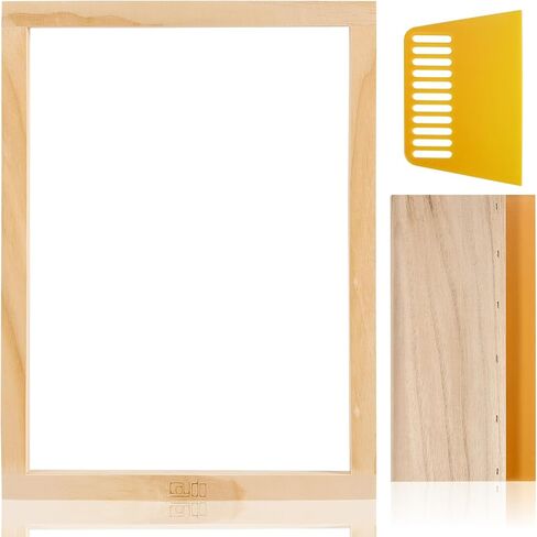 Caydo Screen Printing Frame with Screen Printing Squeegee for T-Shirts, Backpacks, Handbags DIY Printing, 8 x 10 Inch Wood Silk Screen with 110 White Mesh in Saudi Arabia