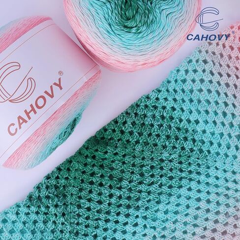 Yarn for Crocheting,60% Cotton 40% Acrylic Multi Color Gradient Cake line,Single roll7.76oz/220g 1080yd/990m,3 Pack.Rainbow in Saudi Arabia