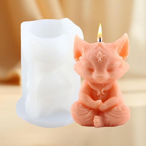 Fox Candle Mold Fox Silicone Candle Molds Fox Resin Casting Mold for Animal Candle Home Decorate Mold Candle Making Mold Aromatherapy Gypsum Candles Clay Craft in Saudi Arabia