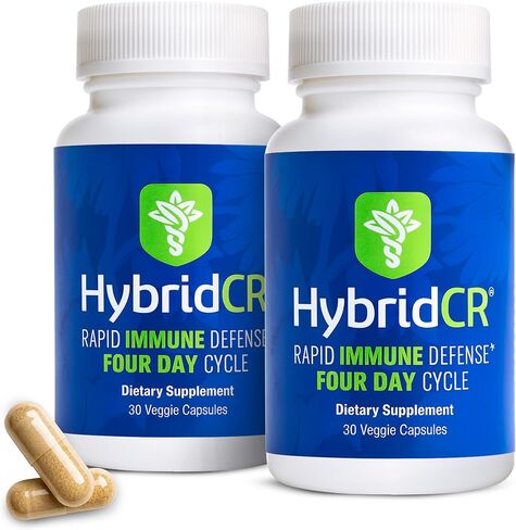 HybridCR Rapid Immune Boost Defense | Zinc, Echinacea, Andrographis, Ginseng, Selenium, Gluten-Free & Non-GMO | 5-In-1 Immune Support Supplement | Pharmacist Formulated 1 Month Supply (30 Veggie Caps) in Kuwait