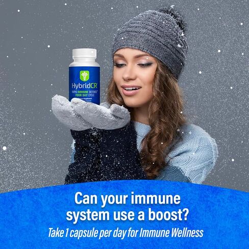 HybridCR Rapid Immune Boost Defense | Zinc, Echinacea, Andrographis, Ginseng, Selenium, Gluten-Free & Non-GMO | 5-In-1 Immune Support Supplement | Pharmacist Formulated 1 Month Supply (30 Veggie Caps) in Kuwait