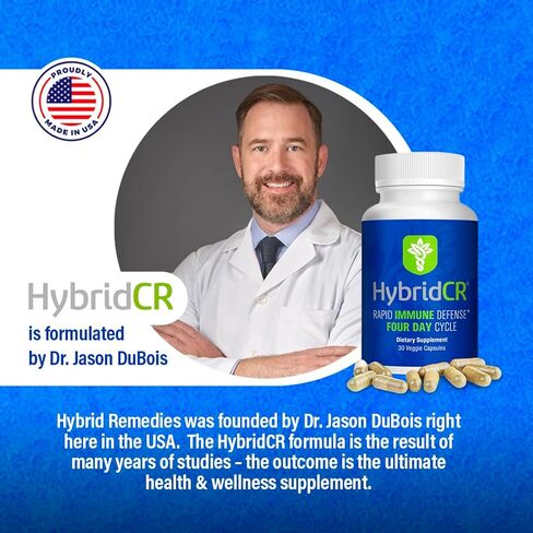 HybridCR Rapid Immune Boost Defense | Zinc, Echinacea, Andrographis, Ginseng, Selenium, Gluten-Free & Non-GMO | 5-In-1 Immune Support Supplement | Pharmacist Formulated 1 Month Supply (30 Veggie Caps) in Kuwait
