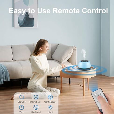 300ML Essential Oil Diffuser with Remote Control, 7 LED Color Changing Light,Ultrasonic Cool Mist Scent Humidifier in Kuwait