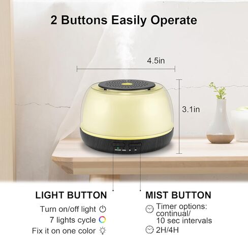 300ML Essential Oil Diffuser with Remote Control, 7 LED Color Changing Light,Ultrasonic Cool Mist Scent Humidifier in Kuwait