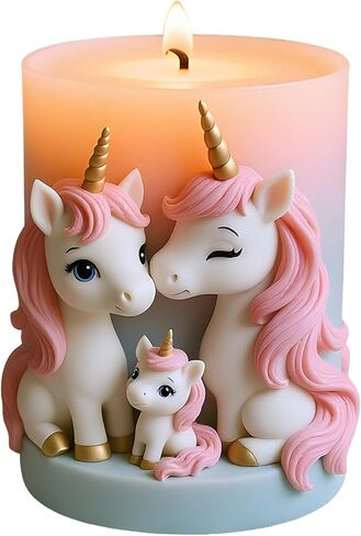 3D Fantasy Animal Unicorn Candle Mold Unicorn Family Relief Column Silicone Candle Molds for Candles Making Resin Casting Aromatherapy Candles Handmade Wax Home Decor in Saudi Arabia