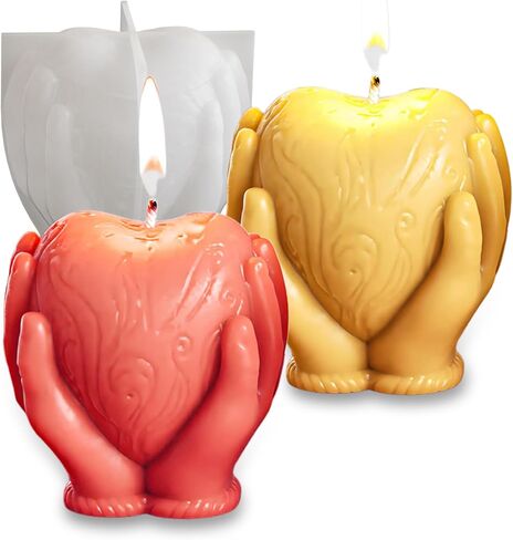 3D Heart Resin Casting Mold, Unique Holding Heart Shape Silicone Molds for Candle Soap Wax Making, Valentine's Day Love Romantic Epoxy Resin Concrete Mold for DIY Art Craft Home Decor in Saudi Arabia