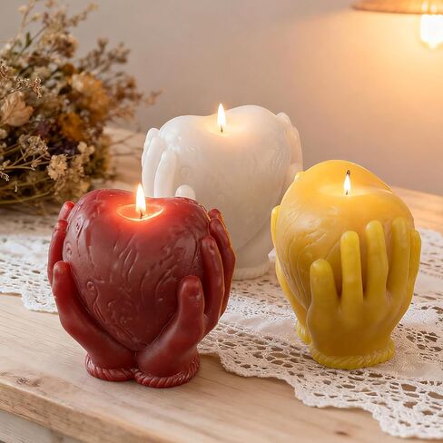 3D Heart Resin Casting Mold, Unique Holding Heart Shape Silicone Molds for Candle Soap Wax Making, Valentine's Day Love Romantic Epoxy Resin Concrete Mold for DIY Art Craft Home Decor in Saudi Arabia