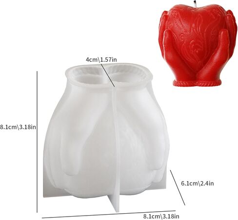 3D Heart Resin Casting Mold, Unique Holding Heart Shape Silicone Molds for Candle Soap Wax Making, Valentine's Day Love Romantic Epoxy Resin Concrete Mold for DIY Art Craft Home Decor in Saudi Arabia