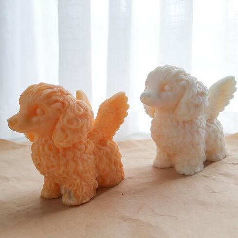 3D Angel Dog Candle Molds for Candle Making, Unique Animal with Wing Pet Memorial Molds for Epoxy Resin Casting Candle Soap Concrete, Cute Puppy Chocolate Cake Fondant Decor Mold DIY Craft in Saudi Arabia