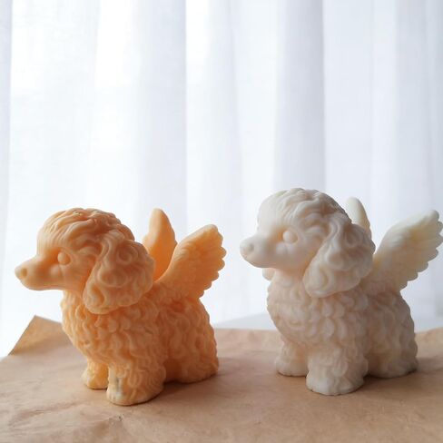 3D Angel Dog Candle Molds for Candle Making, Unique Animal with Wing Pet Memorial Molds for Epoxy Resin Casting Candle Soap Concrete, Cute Puppy Chocolate Cake Fondant Decor Mold DIY Craft in Saudi Arabia