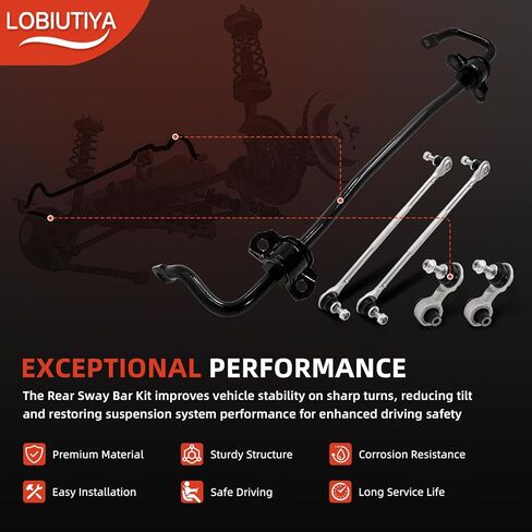 [16mm] Rear Sway Bar Kit Compatible with 2016–2021 Honda Civic (2 & 4 Door),with Front & Rear Sway Bar Links, Replaces 52300-TBA-A02 51320-TBA-A01 52320-TBA-A01K 750865 K750874 in Saudi Arabia