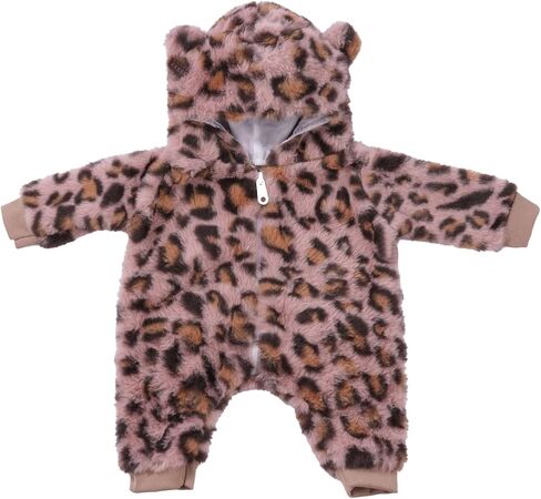 BABESIDE Reborn Baby Doll Clothes Set for 17-22 Inch Dolls, Cozy Babydolls Clothes Onesie with Hat for Lifelike Reborn Baby Doll Accessories, Leopard Print in Saudi Arabia