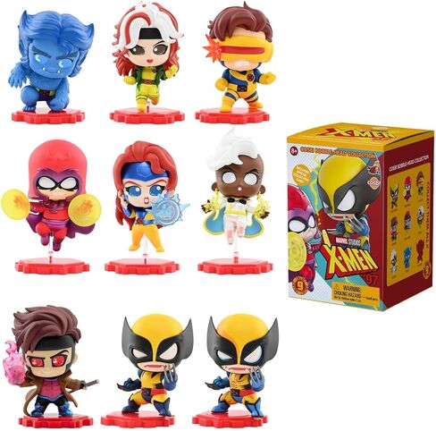 YuMe X-Men 97 Blind Box شخصية صغيرة قابلة للتجميع وإكسسوارات | مجموعة كوسبي بوبل هيد | بضائع Marvel Studios الرسمية | لعبة هدية للأطفال والكبار | 9 شخصيات للجمع بما في ذلك مطاردة واحدة in Saudi Arabia