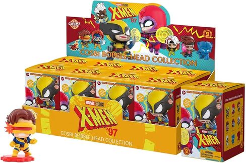 YuMe X-Men 97 Blind Box شخصية صغيرة قابلة للتجميع وإكسسوارات | مجموعة كوسبي بوبل هيد | بضائع Marvel Studios الرسمية | لعبة هدية للأطفال والكبار | 9 شخصيات للجمع بما في ذلك مطاردة واحدة in Saudi Arabia