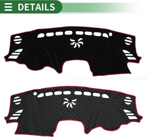 Motoforti Dash Cover, Non-Slip Dashboard Carpet Mat for Mazda 3 2014-2018, Polyester, Black Red in Saudi Arabia