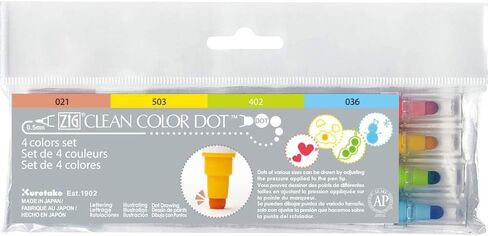 Kuretake Zig 4 Clean Colour Dot Pen Set, zzzz-s, Multi in Saudi Arabia
