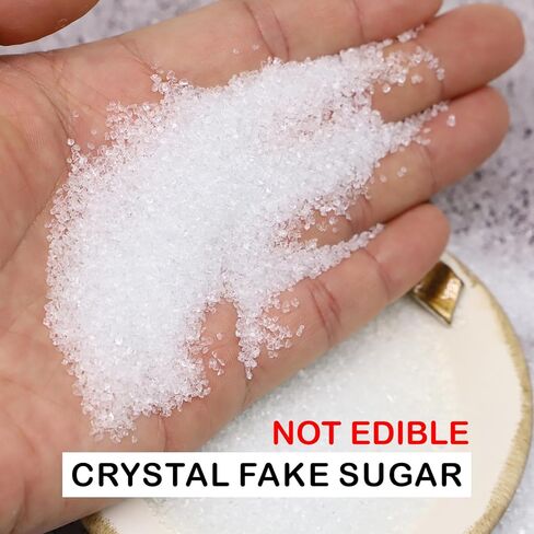 سلاشي ثلج صناعي غير صالح للأكل، مسحوق صناعي، حبيبات صناعية، كريستال صناعي، زخرفة رشات زجاجية خشنة صناعية، لطين البوليمر، لوازم الحرف اليدوية (100 جرام) (#3 كريستال) in Saudi Arabia