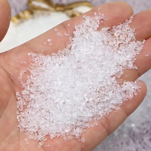 سلاشي ثلج صناعي غير صالح للأكل، مسحوق صناعي، حبيبات صناعية، كريستال صناعي، زخرفة رشات زجاجية خشنة صناعية، لطين البوليمر، لوازم الحرف اليدوية (100 جرام) (#3 كريستال) in Saudi Arabia