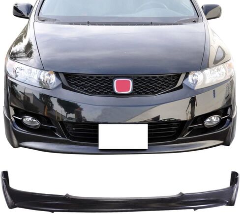 الشفة الأمامية الممتصة للصدمات متوافقة مع 2009-2011 Honda Civic، P1 Style غير مصبوغ باللون الأسود PU يوريتان 2dr كوبيه Air Dam Chin من IKON MOTORSPORTS، 2010 in Saudi Arabia