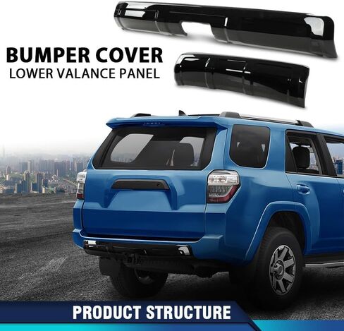 PIT66 Front & Rear Lower Valance Panel Bumper Cover Compatible with Toyota 4Runner TRD 2014 2015 2016 2017 2018 2019 2020 2021 2022 2023 Glossy Black in Saudi Arabia