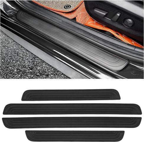 4PCS Car Door Sill Protector for Honda CRV 2026 2025 2024 2023 2022 2021 2020 2019 2018 Hybrid, Automotive Rubber Scratch Resistant Entry Sill Guards Door Sill Protector Trim Guard,Red in Saudi Arabia