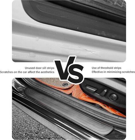 4PCS Car Door Sill Protector for Honda CRV 2026 2025 2024 2023 2022 2021 2020 2019 2018 Hybrid, Automotive Rubber Scratch Resistant Entry Sill Guards Door Sill Protector Trim Guard,Red in Saudi Arabia