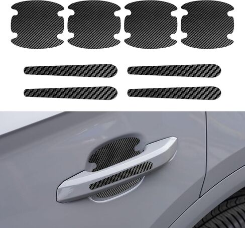 8PCS Car Door Handle Scratch Protectors, Car Door Handle Stickers, Carbon Fiber Texture Anti-Scratches Bowl Sticker, Car Door Handle Paint Guard Cover Universal for Most Car, Truck (Red) in Saudi Arabia