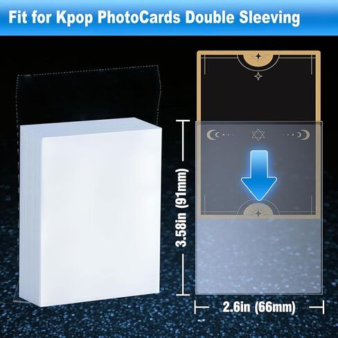 500 Pcs Kpop Photocard Sleeves 58×89mm Ultra Clear Photo Card Sleeves PVC Free & Acid Free Photocards Holder for Kpop Cards Collector,Kpop Lovers. (500, 61x91mm for Double sleeving) in Saudi Arabia