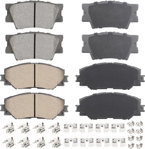 Front Rear Ceramic Disc Brake Pads Set for Toyota RAV4 2006-2012 2.4L 2.5L (Exc. 3rd Rows Seats), for RAV4 2013-2018 Only 2.5L LE, for Lexus HS250h 8PCS(With Hardware) in Saudi Arabia
