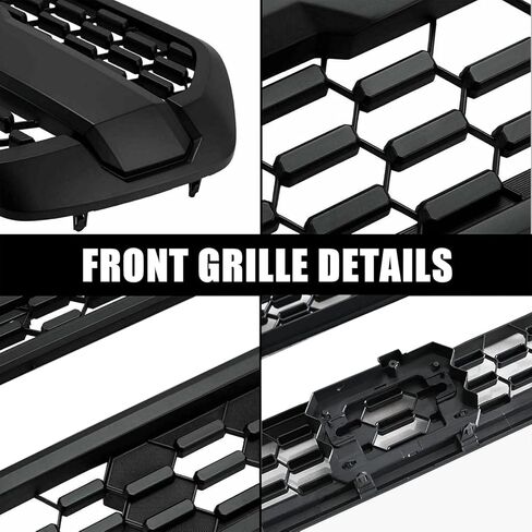 Front Bumper Grille Grill With Radar Garnish Sensor Cover Fit For 2016-2023 Toyota Tacoma Front Upper Grille With Accessories Matte Black in Saudi Arabia