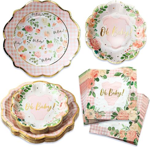 Kate Aspen We Can Bearly Wait Baby Shower Plates and Napkins Party Decorations Plates & Napkins; Adorable & Classic Teddy Bear Baby Shower (62 Piece - 16 Guests) in Saudi Arabia