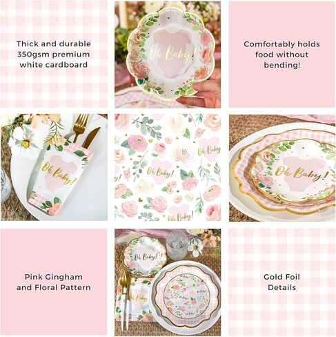 Kate Aspen We Can Bearly Wait Baby Shower Plates and Napkins Party Decorations Plates & Napkins; Adorable & Classic Teddy Bear Baby Shower (62 Piece - 16 Guests) in Saudi Arabia