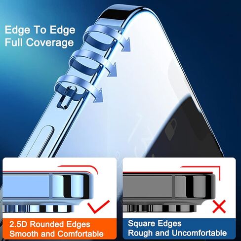 [2 Pack Compatible with iPhone 13 Pro Max & iPhone 14 Plus Anti Blue Light Privacy Screen Protector 6.7", Scratch Resistant, Anti-Shatter Tempered Glass Film, Rounded Edge Full Coverage in Saudi Arabia