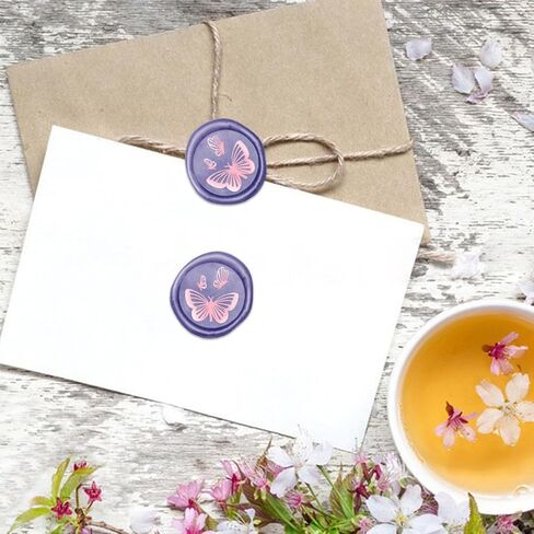Butterflies Wax Seal Stamp Copper Vintage Detachable Sealing Stamp Brass and A Wood Handle Pattern Stamps Head Letter Invitation Card Wedding Gift Package Holidays in Saudi Arabia