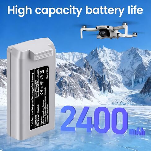 2-Pack 2400mAh Capacity Intelligent Drone Replacement Battery, Max Flight time up to 31 Minutes, Compatible with Mini 4K/2/SE/2 SE Drones in Saudi Arabia