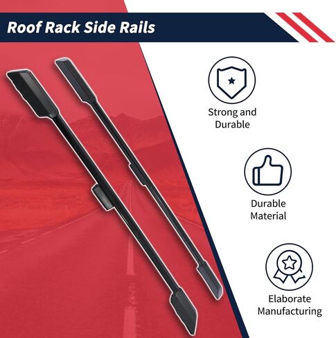 Roof Rack Side Rail Compatible with Toyota Land Cruiser Prado J250 LC250/1958 2024 2025 | Factory Style Design | Aluminum Black Roof Top Luggage Carrier 2Pcs in Saudi Arabia