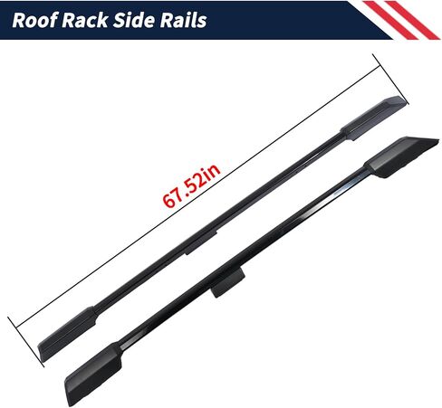 Roof Rack Side Rail Compatible with Toyota Land Cruiser Prado J250 LC250/1958 2024 2025 | Factory Style Design | Aluminum Black Roof Top Luggage Carrier 2Pcs in Saudi Arabia