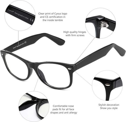 Cyxus Blue Light Glasses for Men Semi Rim Glasses Crystal Lens Rimless Glasses Computer Glasses UV Blocking Gaming Eyeglasses in Kuwait