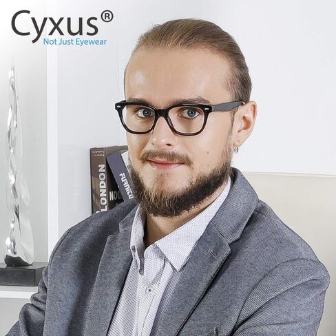 Cyxus Blue Light Glasses for Men Semi Rim Glasses Crystal Lens Rimless Glasses Computer Glasses UV Blocking Gaming Eyeglasses in Kuwait