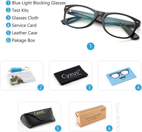 Cyxus Blue Light Glasses for Men Semi Rim Glasses Crystal Lens Rimless Glasses Computer Glasses UV Blocking Gaming Eyeglasses in Kuwait