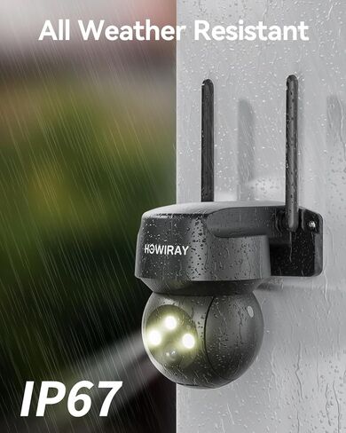 2K Wired Security Camera Outdoor, 360° PTZ Security Cameras for Home Surveillance System WiFi Camera w/AI Detection, Siren Alarm, Color Night Vision,Easy to Instal (QB320-03) in Saudi Arabia