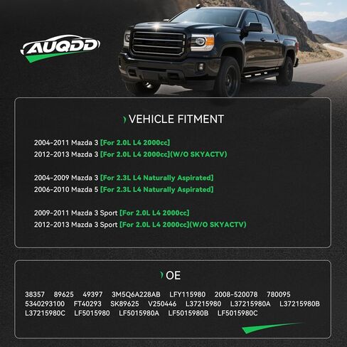 38357 شداد الحزام الأوتوماتيكي ومجموعة البكرة (لـ 2.0L 2000cc و 2.3L مستنشق طبيعيًا) مناسب لـ 2004-2011 مازدا 3/2006-2010 مازدا 5 in Kuwait
