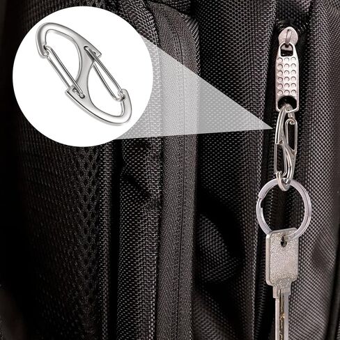 20pcs Anti Theft Zipper Locks, Dual Opening Theft Deterrent Clasps, Zipper Clips Replacement for Backpacks, Luggage, Clothing, Traveling Outdoor Sports- Black and Silver in Saudi Arabia